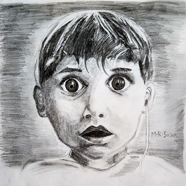 A portrait of Harold Whittles, a boy hearing for the first time. A combination of 0.7mm HB Mechanical pencils and 6B pencils were used to make this portrait on standard drawing paper. Date: July 2016
